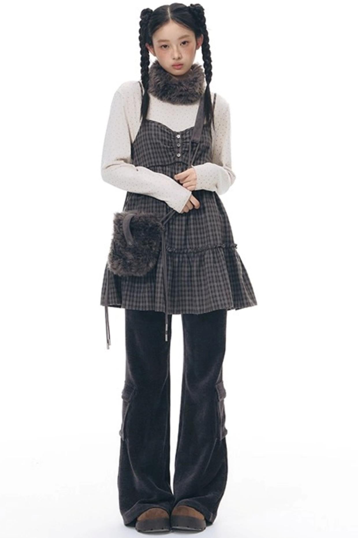 Chenille Slim Flared Pants