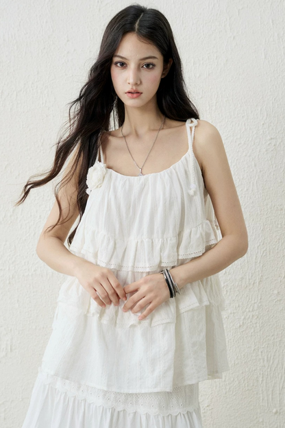 Ghostly Ruffled Halter Top