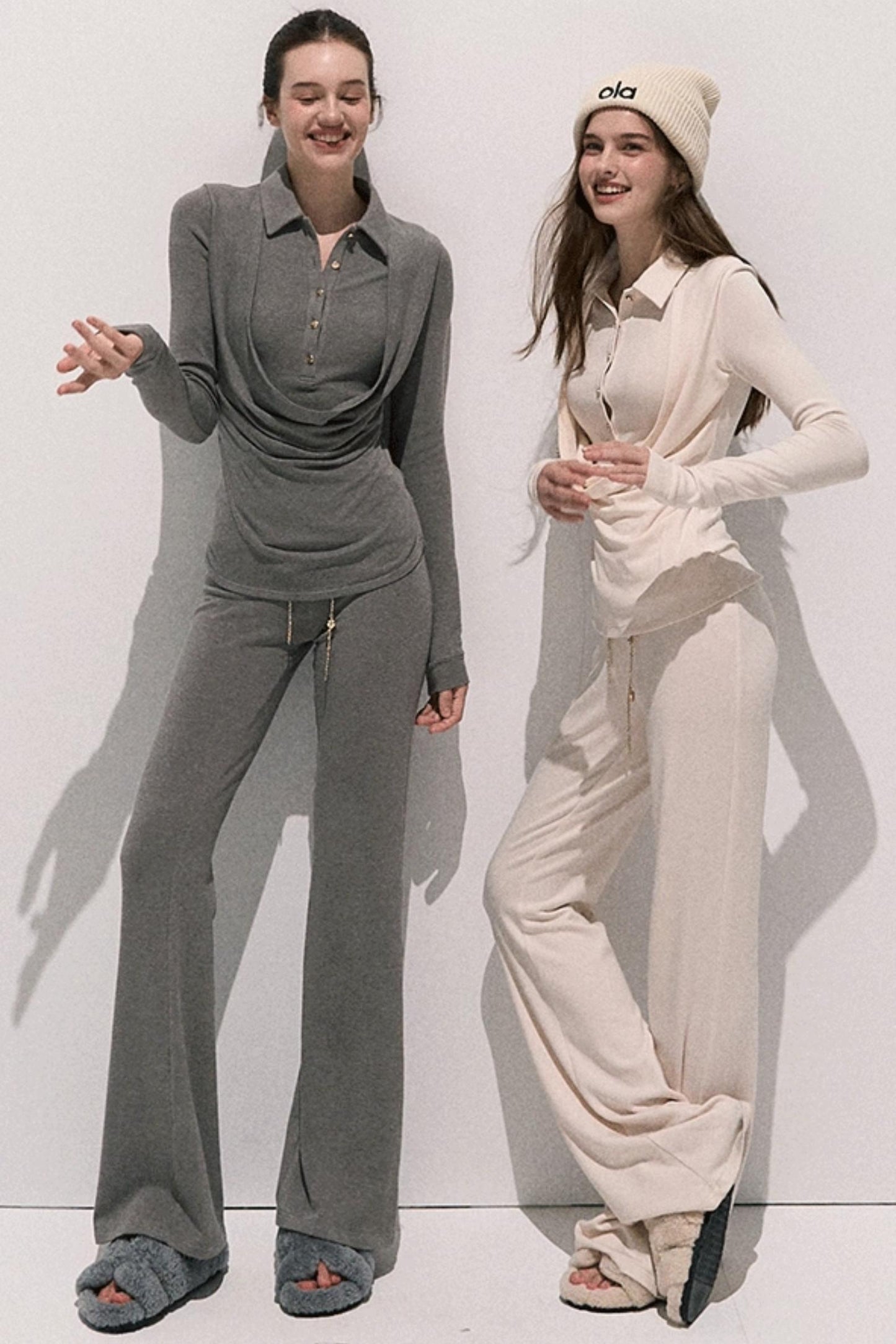 Soft Crewneck Knitwear Trouser Set-Up