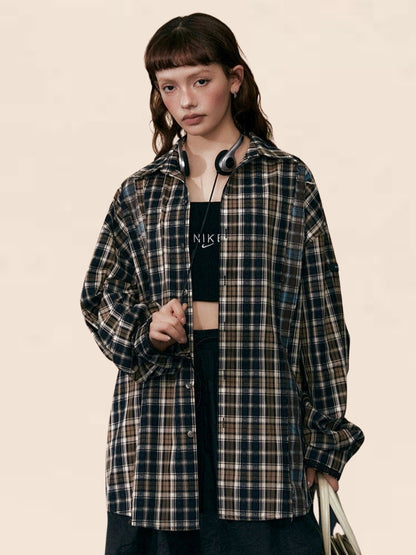 American Vintage Black Plaid Shirt