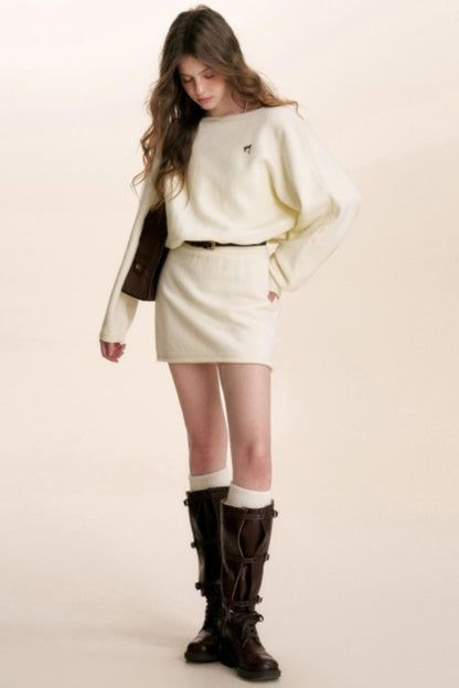 French Knit Off-Shoulder Dress