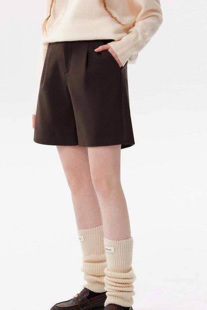 Retro Woolen Suit Shorts