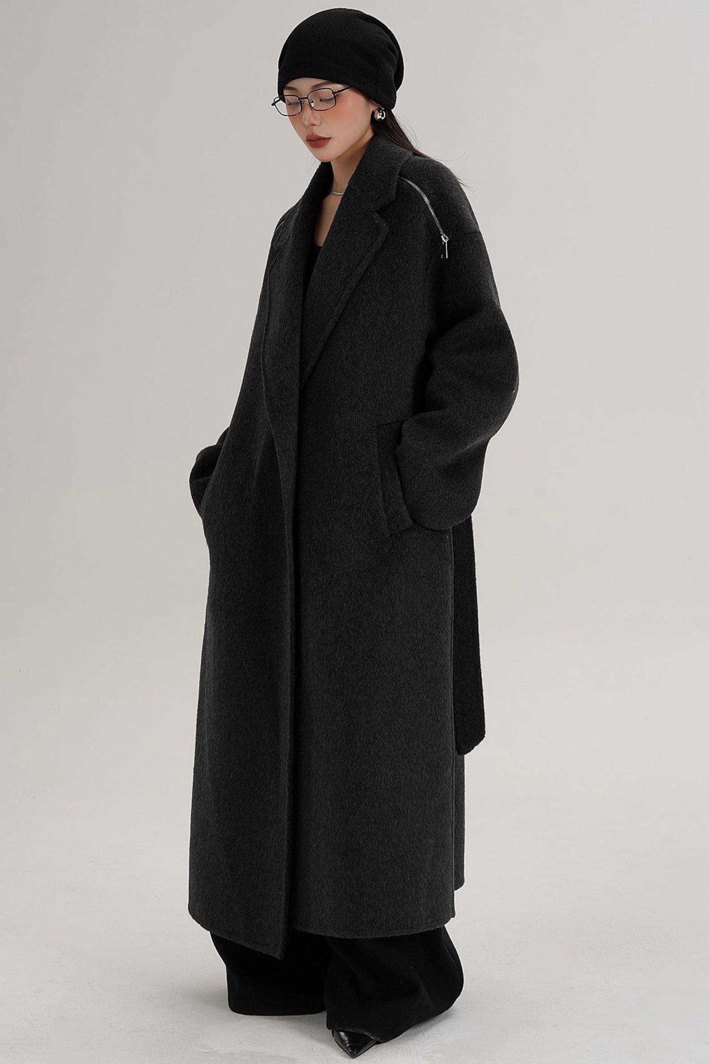 Elegant Shoulder Wool Coat