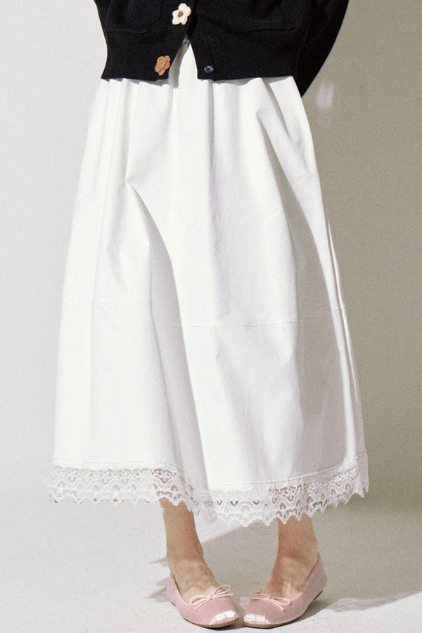 French Vintage Lace Panel Skirt