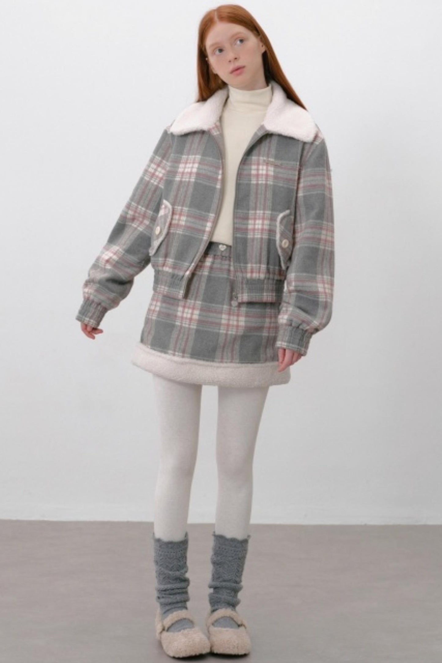 Plaid Patchwork Padded Jacket