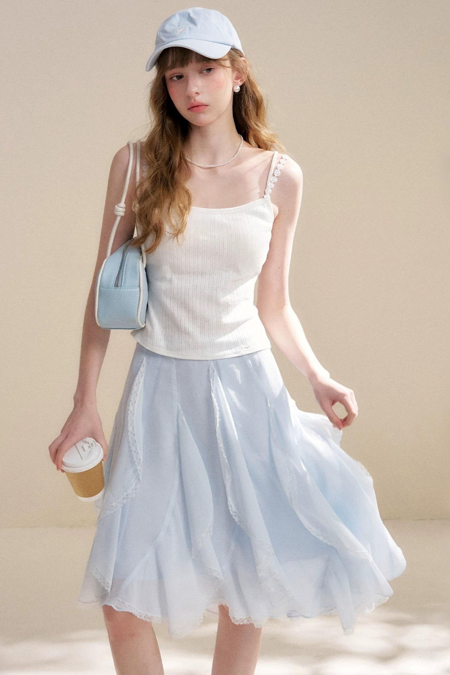 Irregular Ruffle Lace Skirt