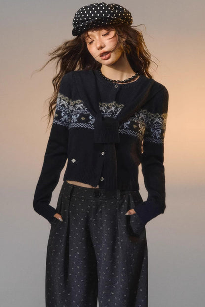 Fair Isle Bowknot Sweater