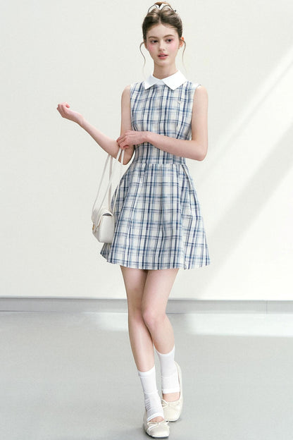 Abito elegante a quadri blu