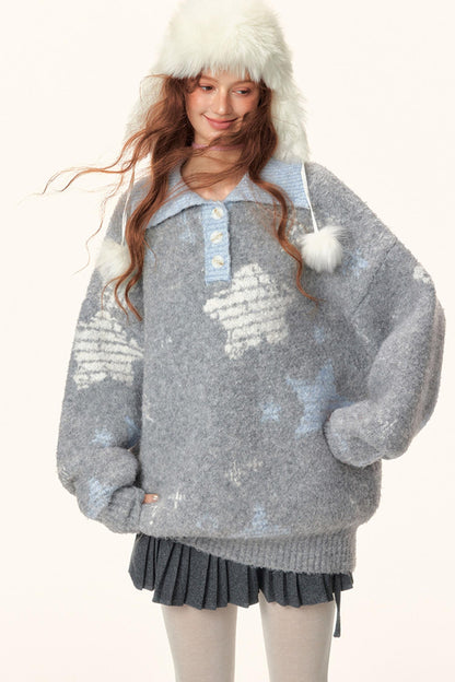 Color-Blocked Star Polo Top