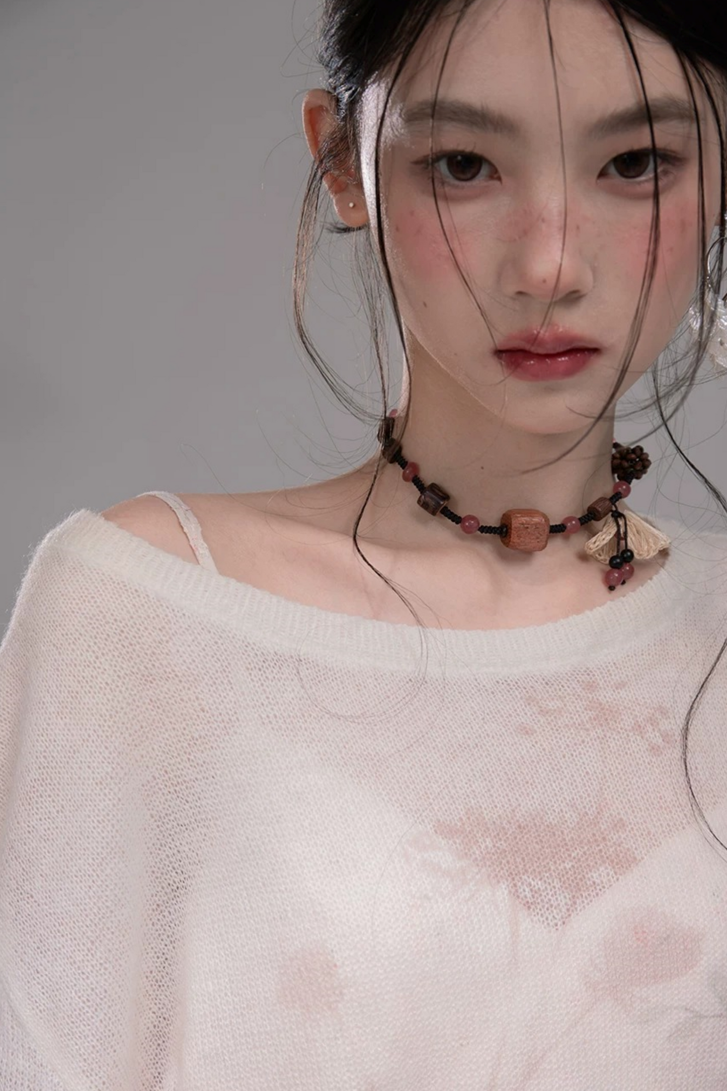 Blusa de Punto Degradado Caqui Rosa