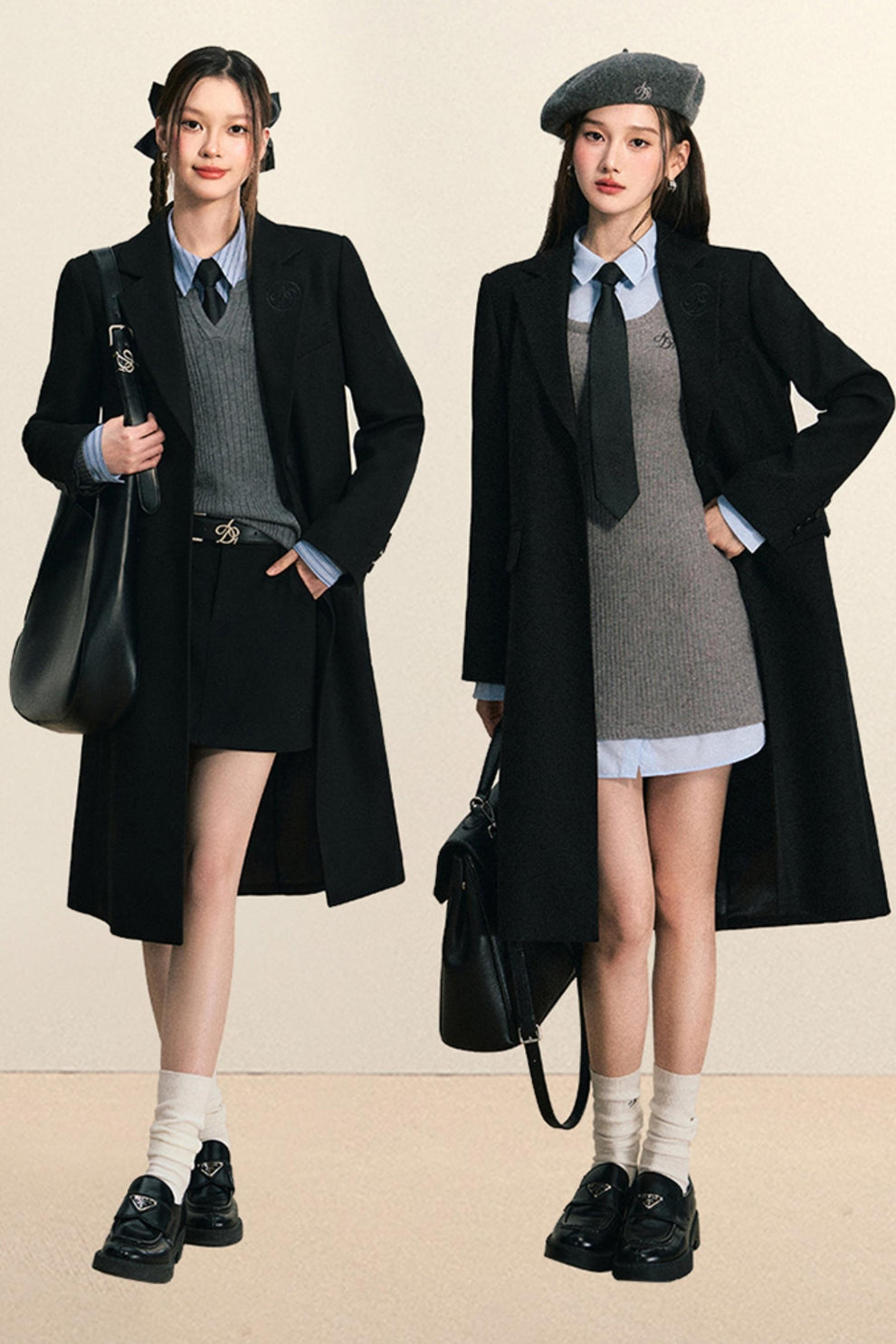 Stylish Irregular Long Sleeve Solid Color Trench Coat main image 1