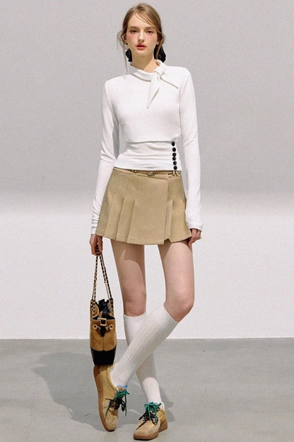 Versatile Pleated Tunic Knit Top