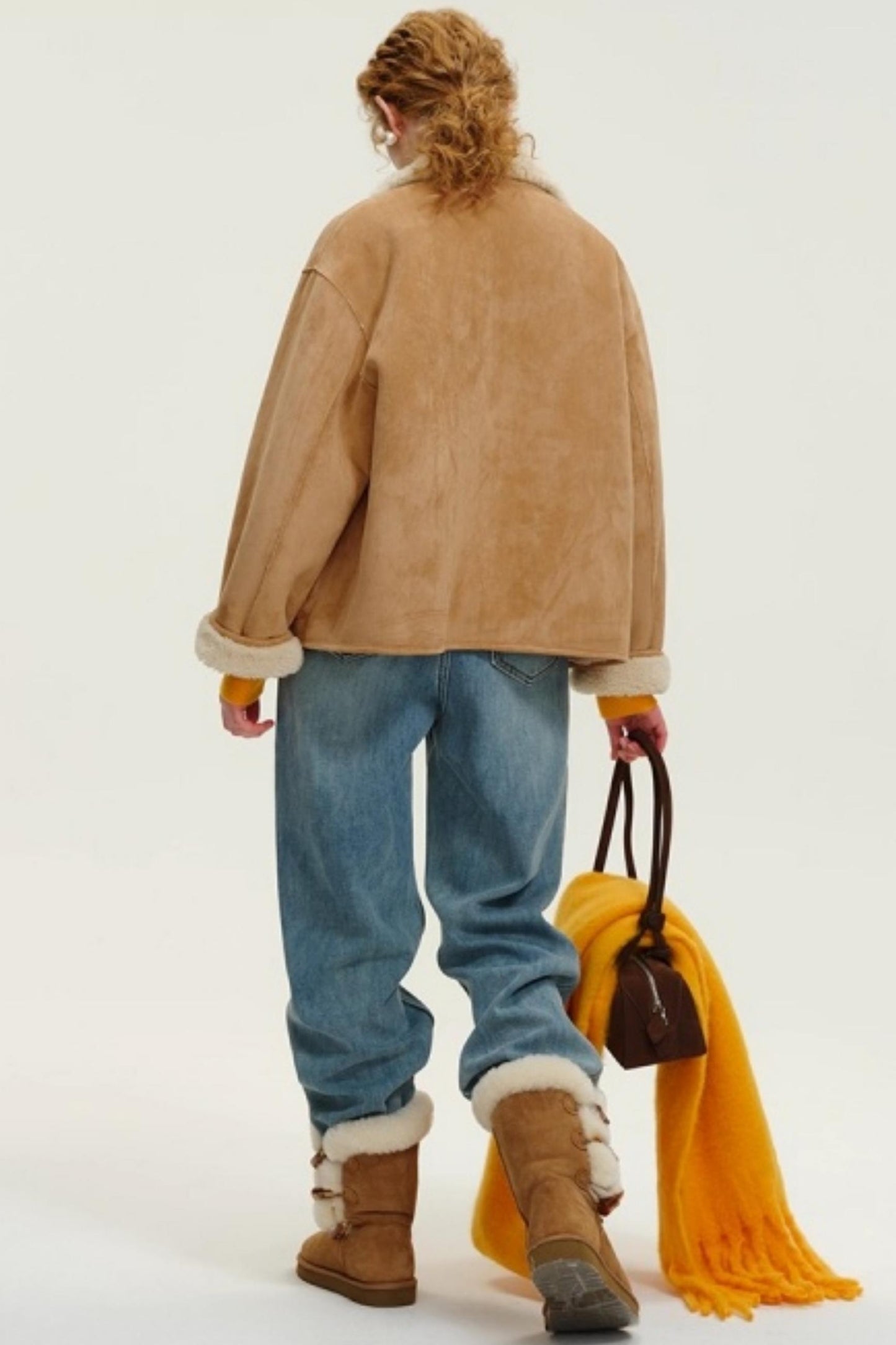 Reversible Suede Shearling Coat