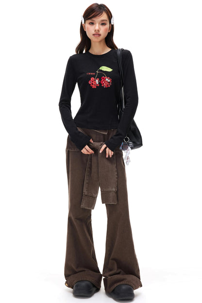 Sweet Cherry Knit Top