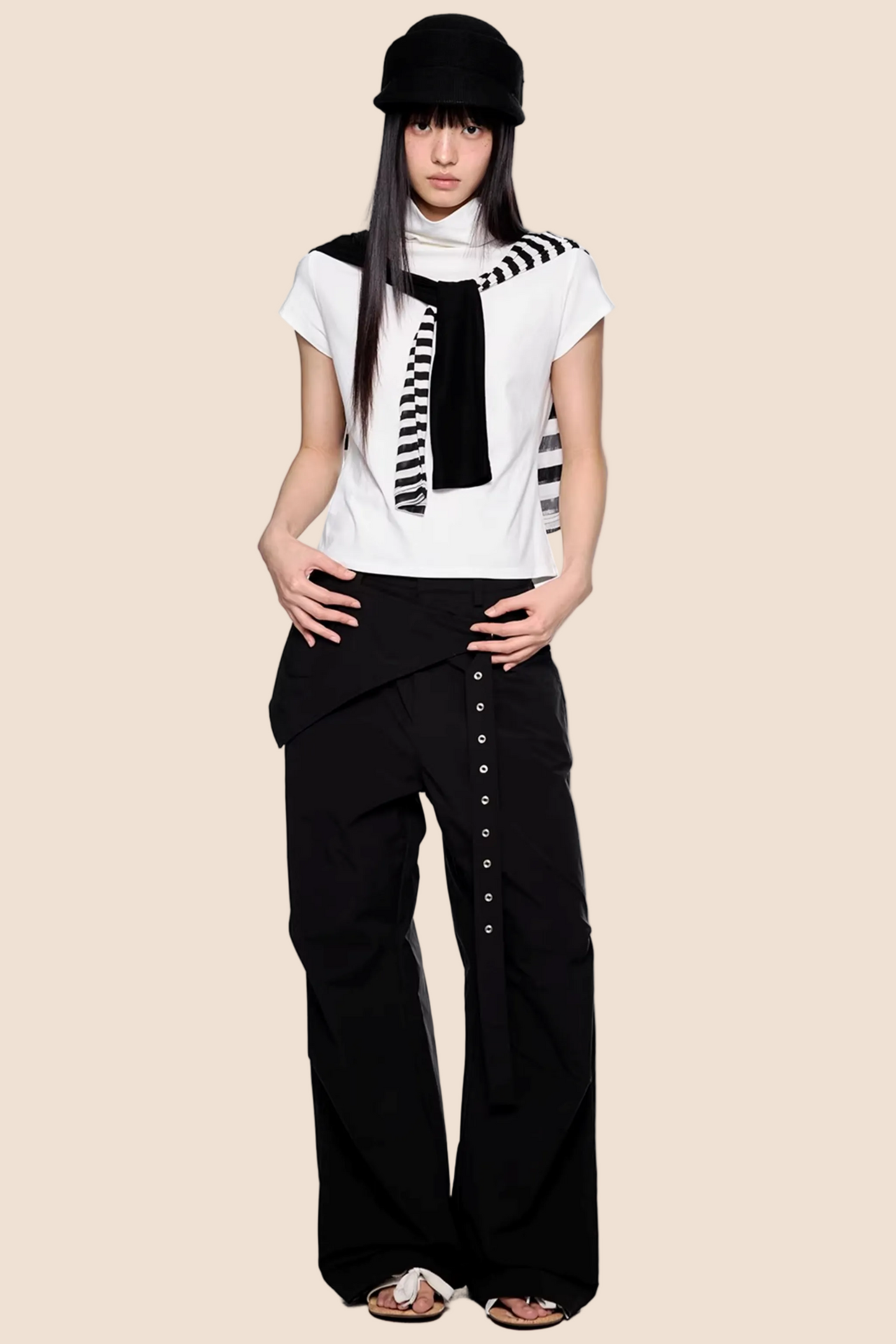 Retro High-Neck Summer Top