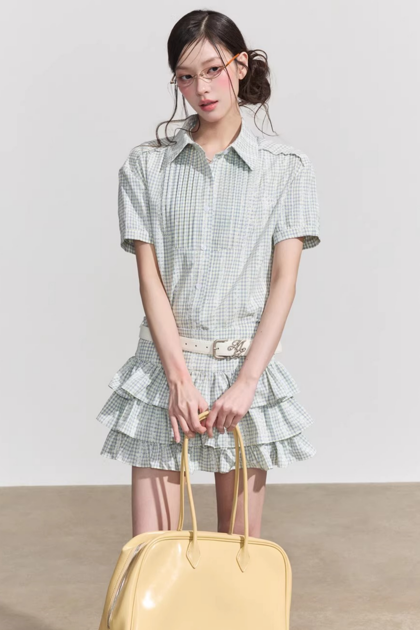 Retro Plaid Two-Piece Suit Set-Up
