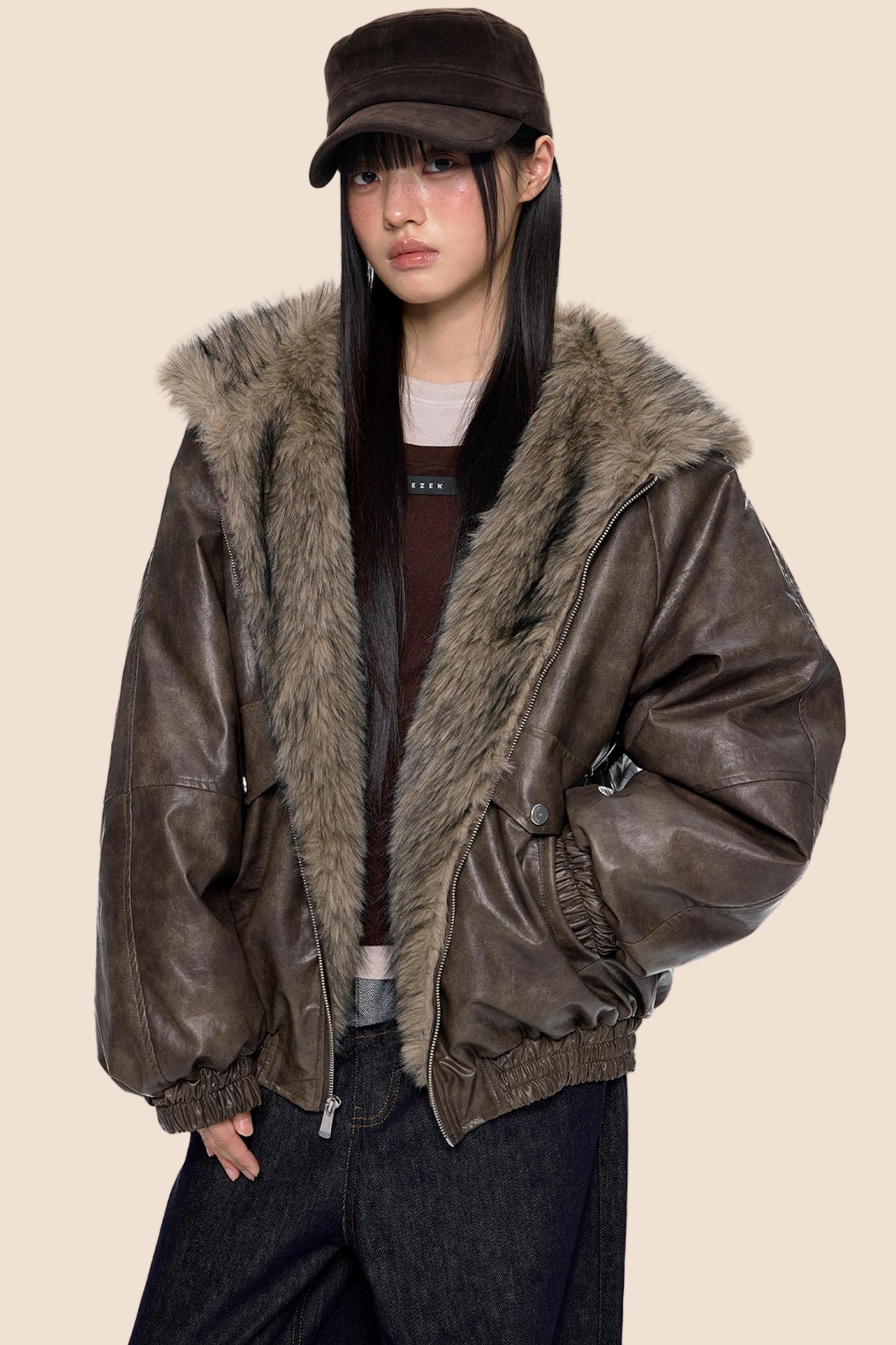 Vintage Fur Hooded Jacket