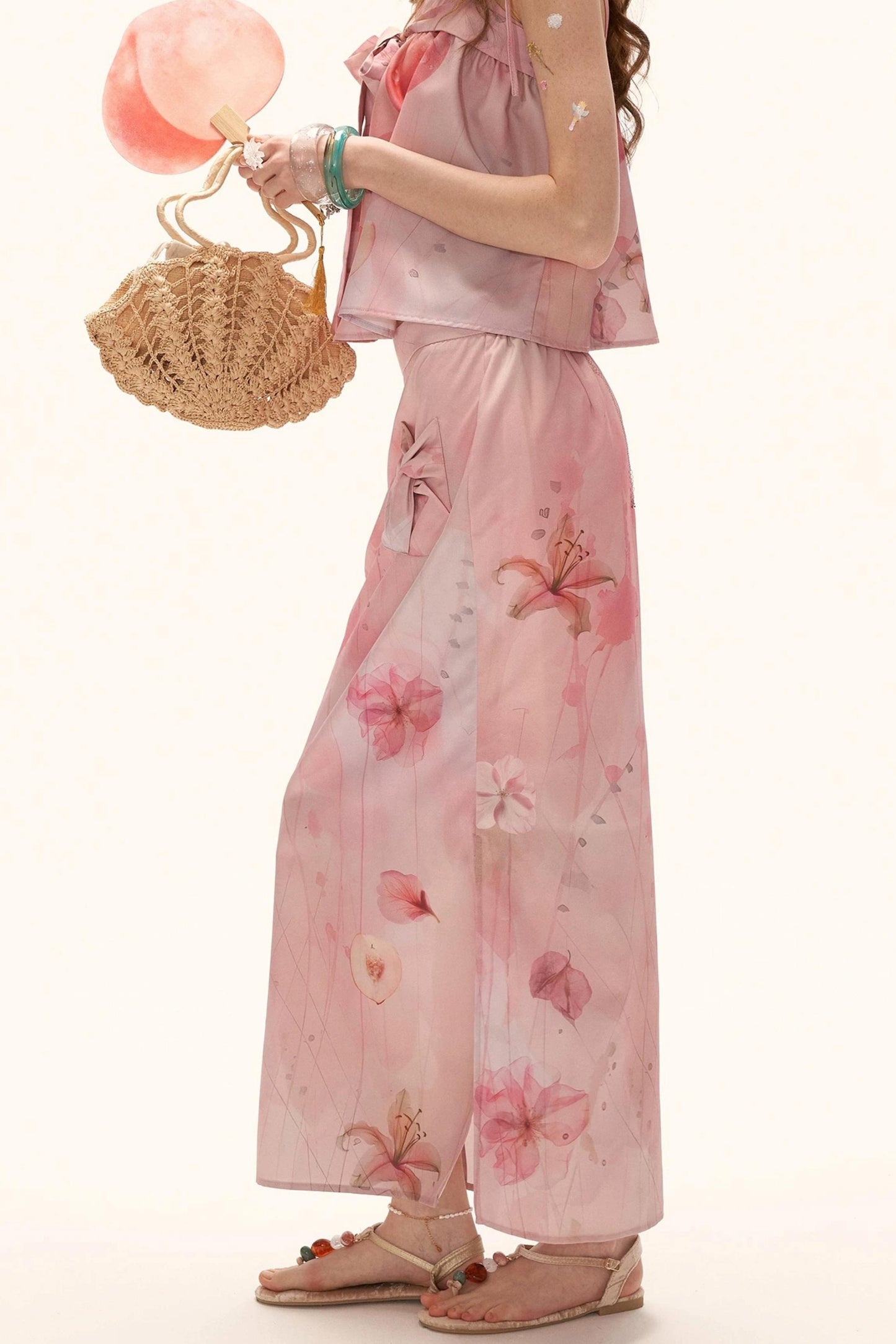 Peach Bow Tube Top Set-Up