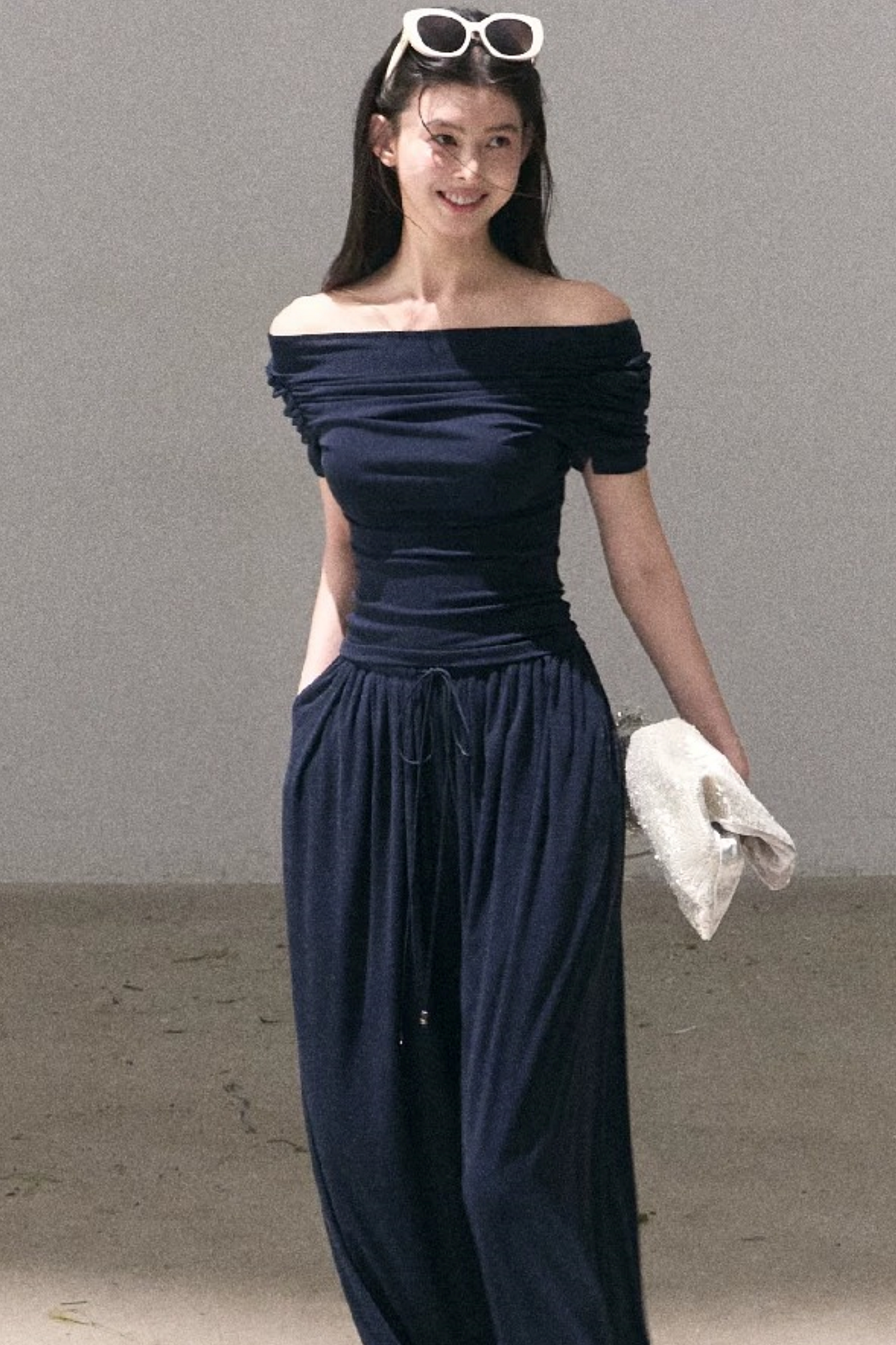 Lyocell Off-Shoulder Two-Piece Set-Up