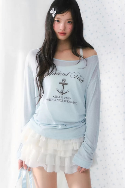 Retro Off-Shoulder Blouse