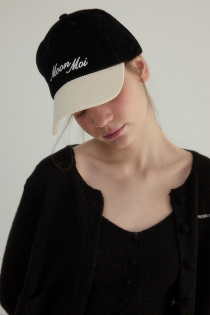 Color Block Corduroy Cap