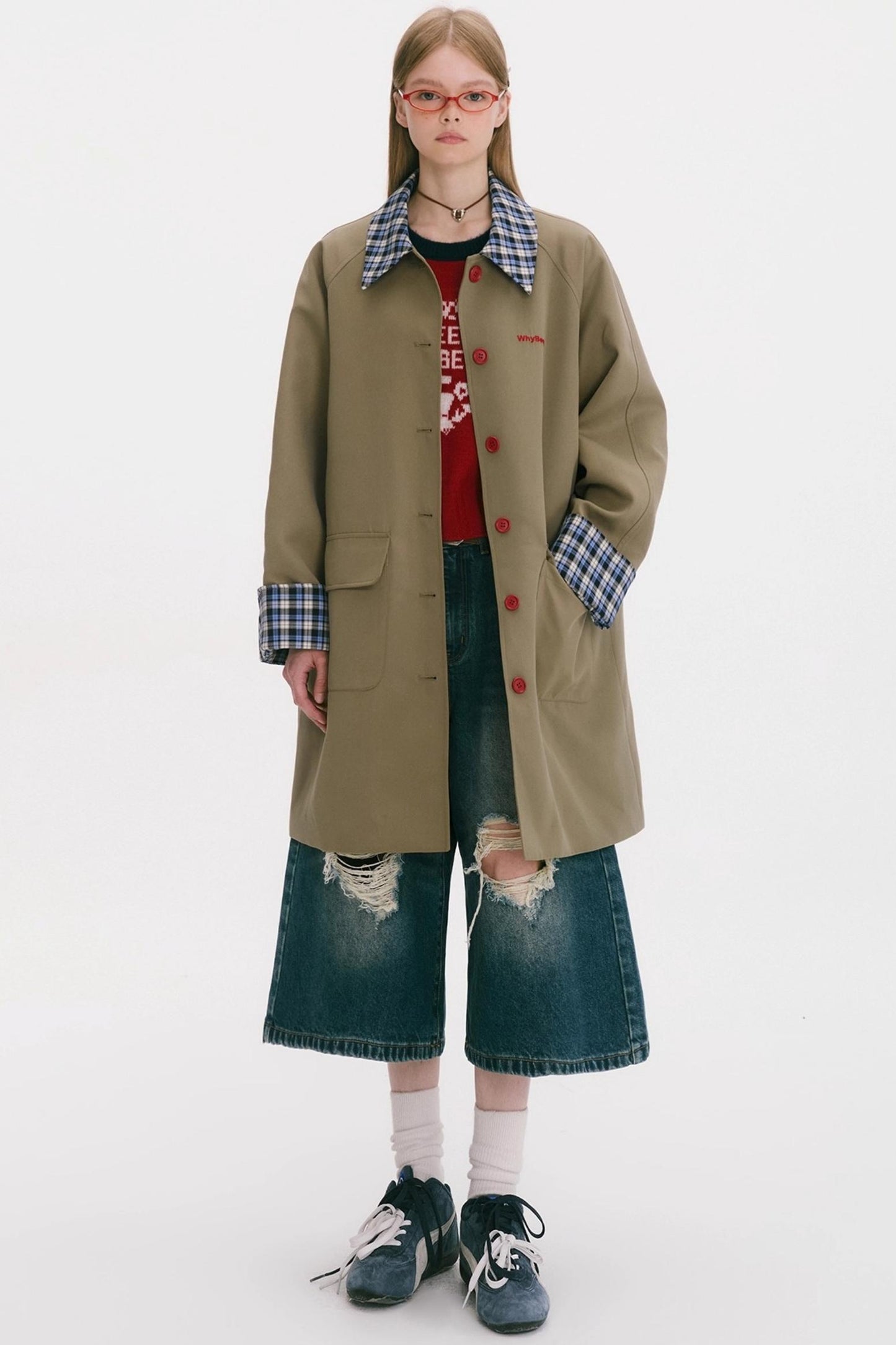 Vintage Plaid Long Coat