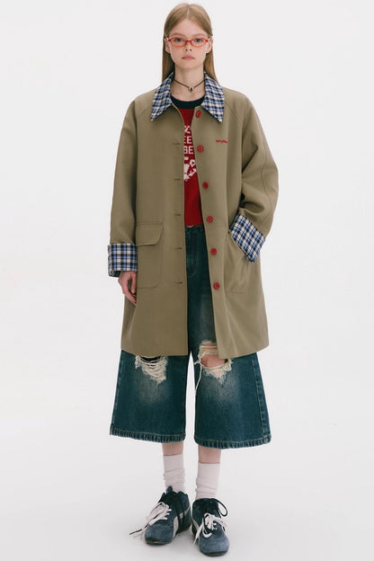 Vintage Plaid Long Coat