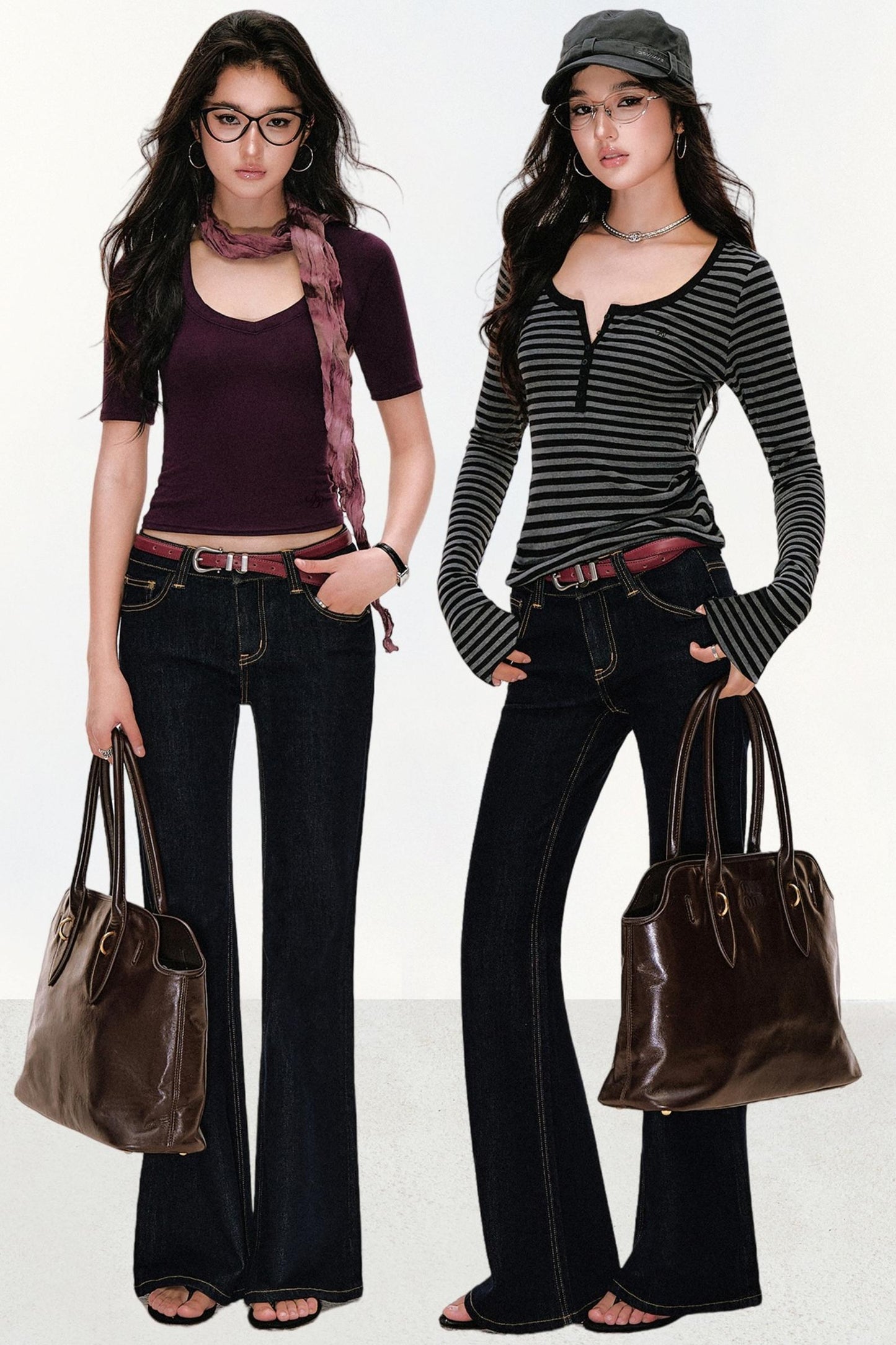 Retro Cow Slim Flare Jeans