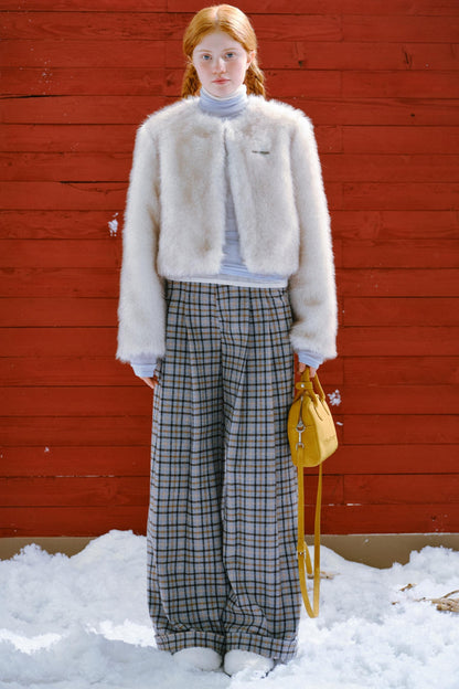 Golden White Fur Coat