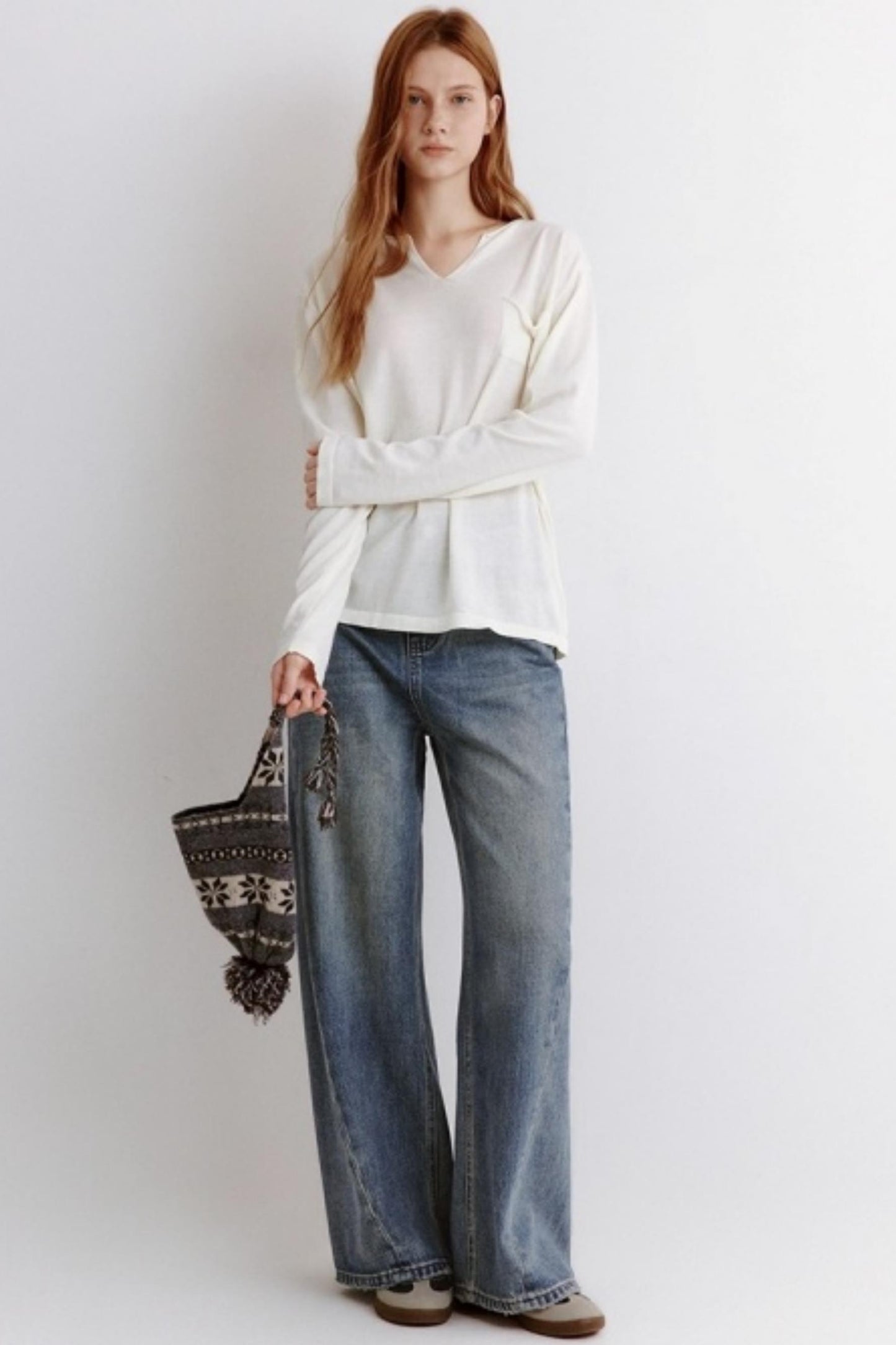 Retro Modern Blue Straight Jeans