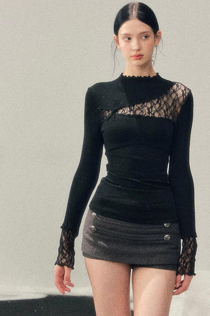 Woolen A-Line Skirt Pants