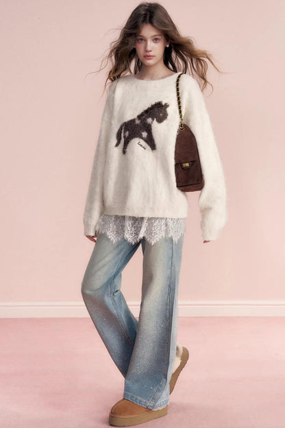 Floral Wool Jacquard Sweater