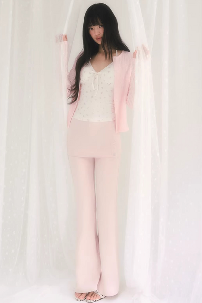 Cut Out Jacquard Knit Matching Set