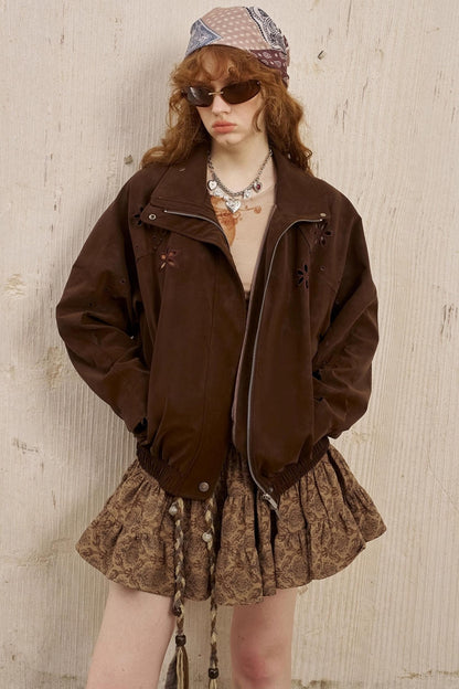 Stand-Up Leather Jacket