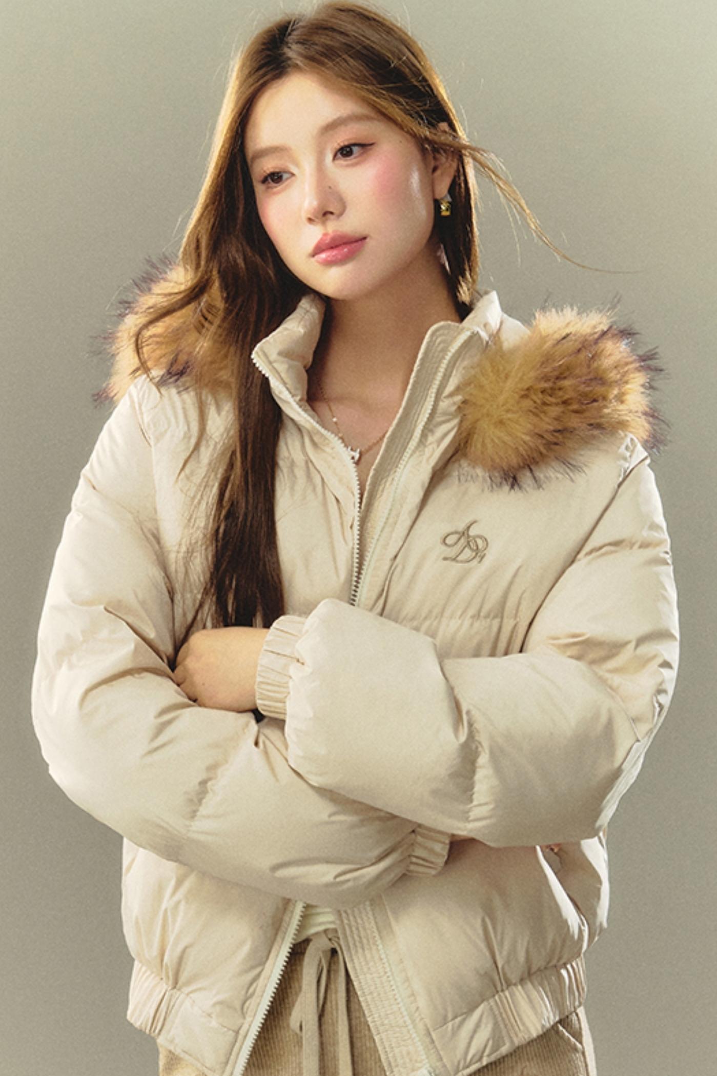 Fur Collar Hooded Down Jacket