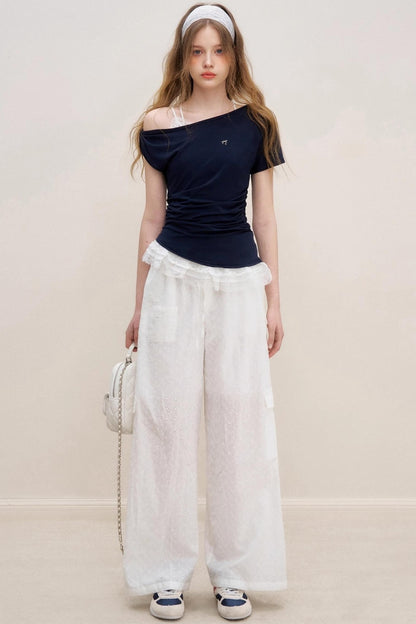 Lace Embrace Wide Leg Trousers