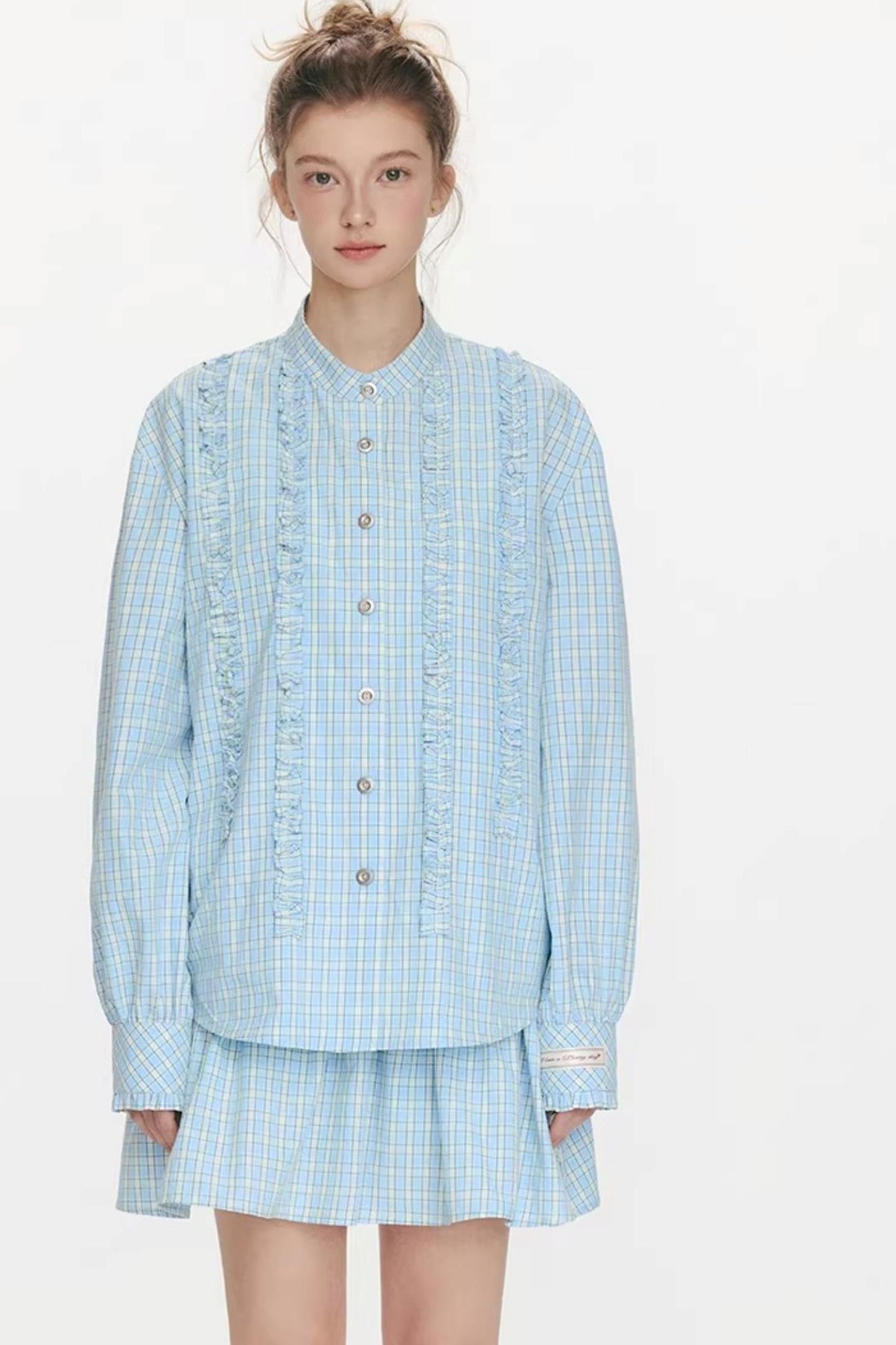 Woven Track Lace Midi Skirt