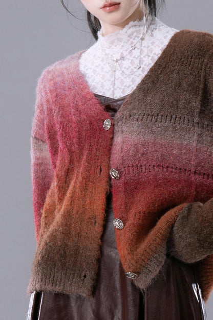 Gradient Autumn Sunset Cardigan