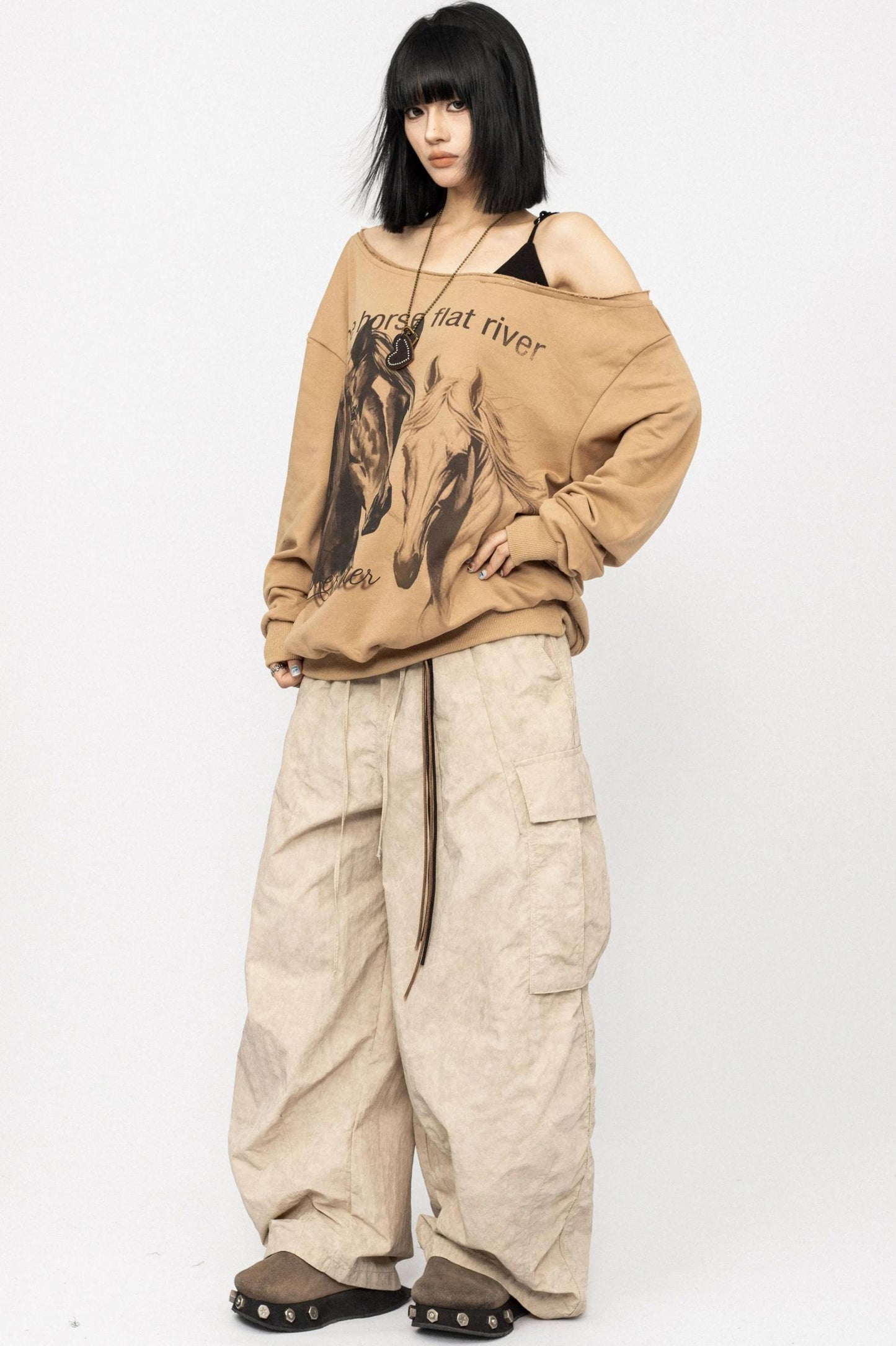 Vintage Slanted Shoulder Sweatshirt