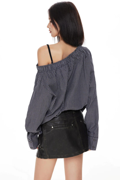 Plaid Shoulder Top