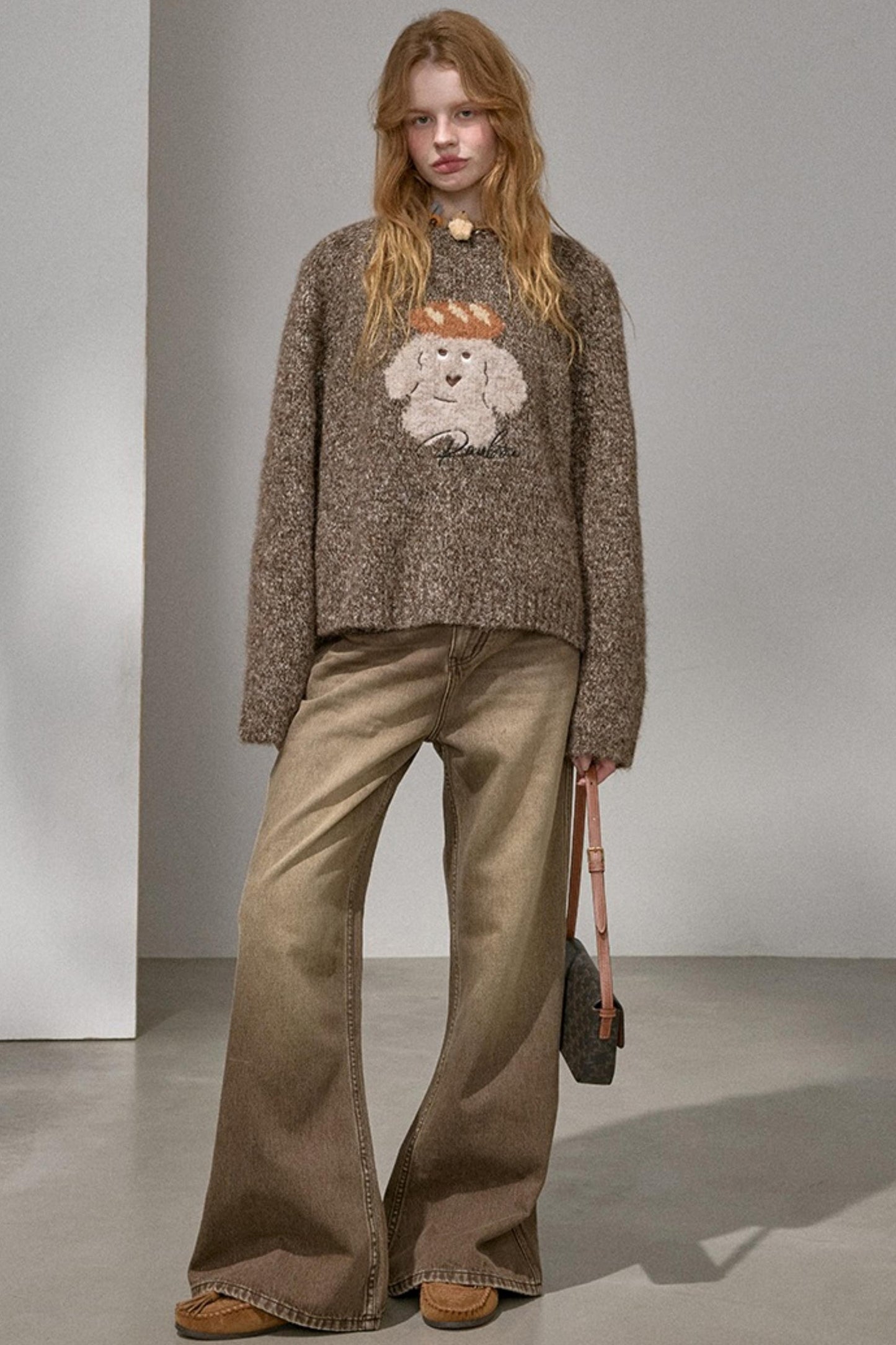 Bread Dog Round Neck Sweater