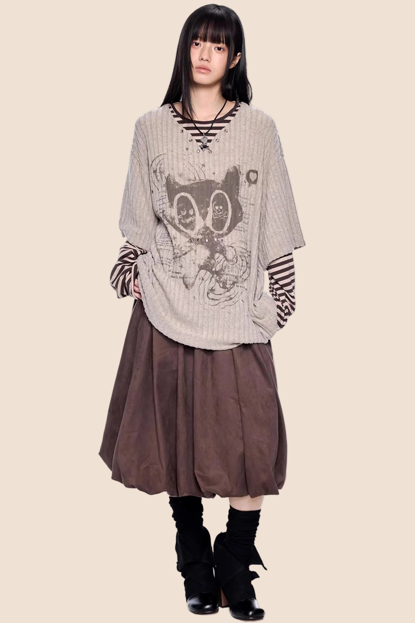 Retro Striped Patchwork Top