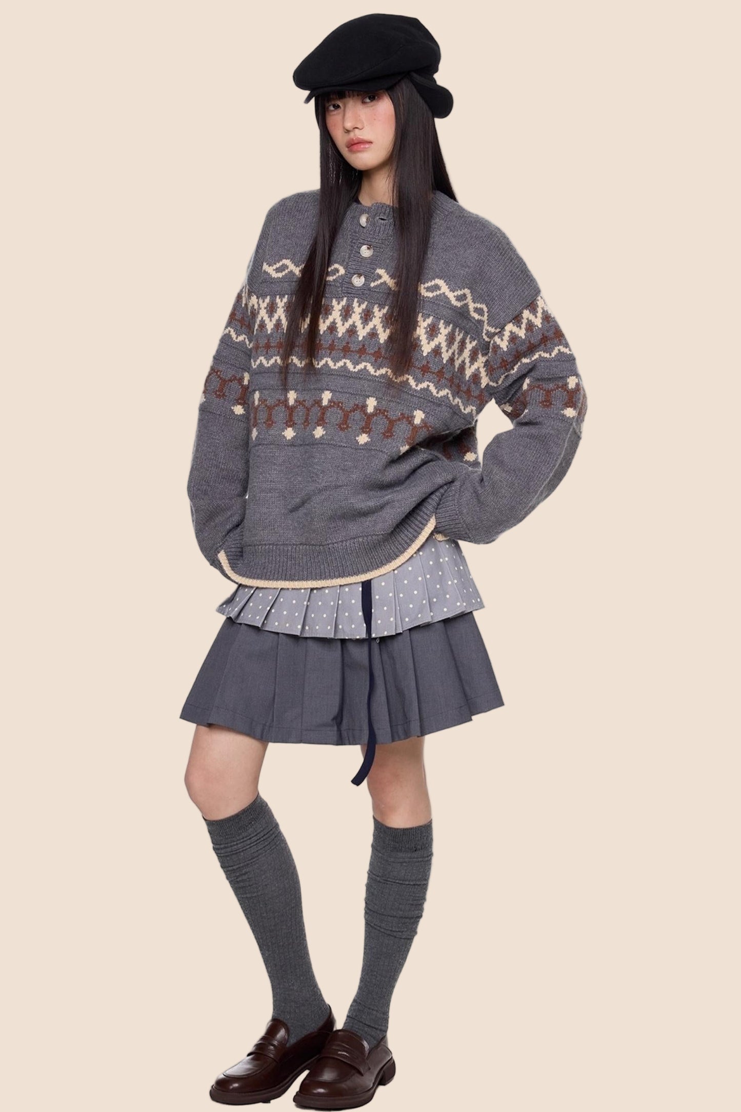 Autumn Vintage Knit Sweater Jacket