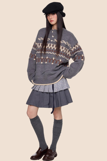 Autumn Vintage Knit Sweater Jacket