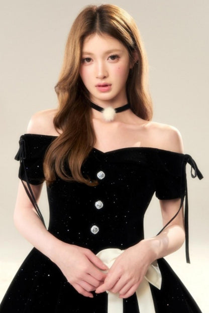 Red Velvet Pom-Pom Necklace