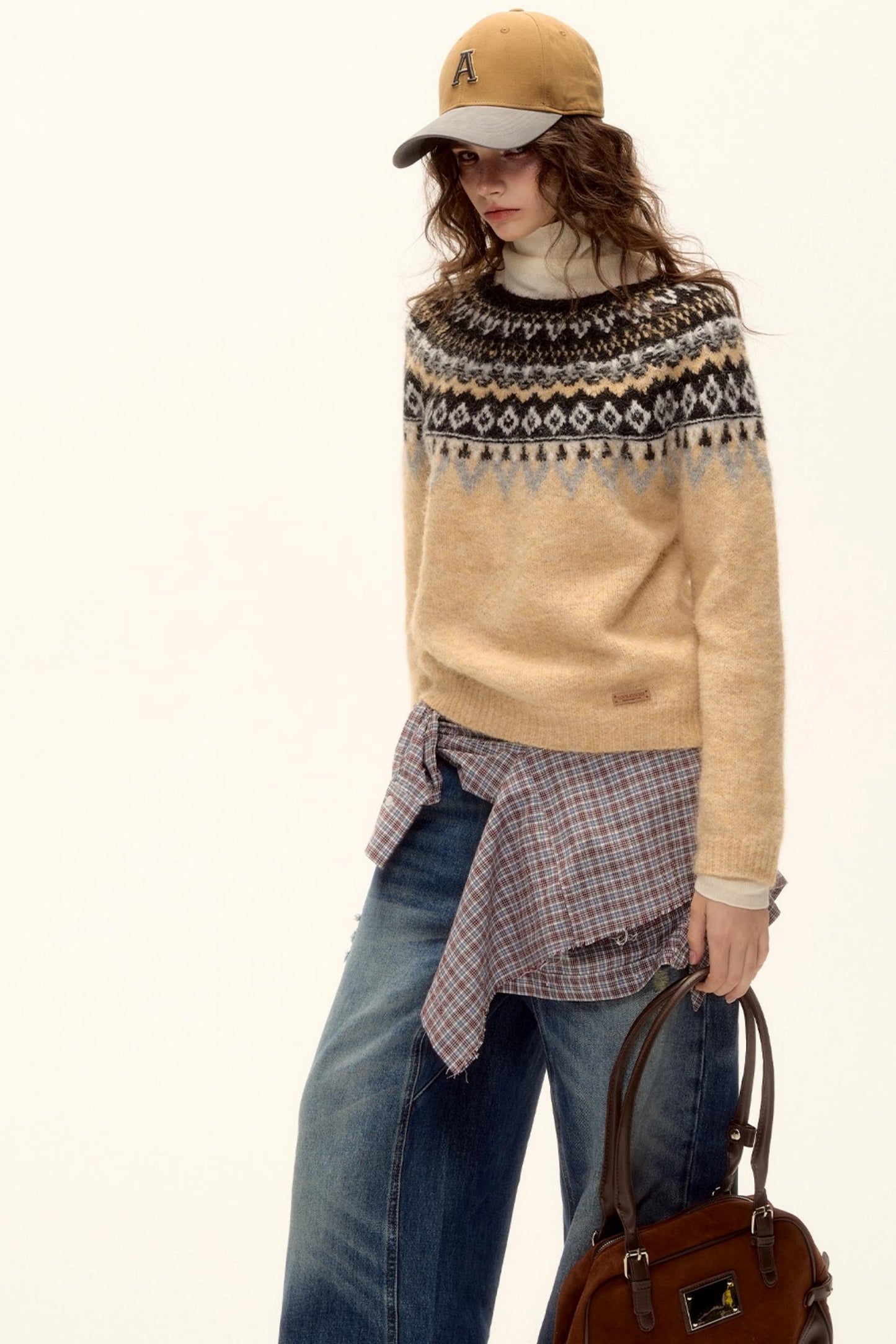 Retro Color-Blocked Baseball Cap