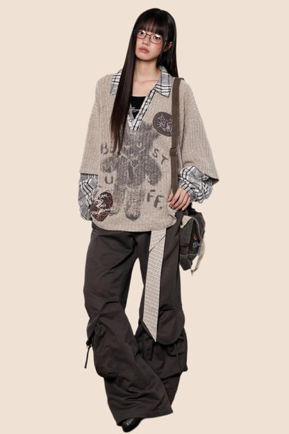 Graphic Knit Polo Shirt