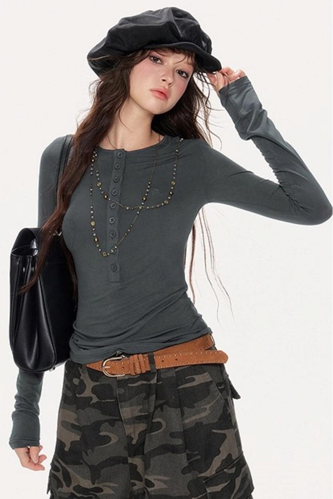 Basic Slim Long Sleeve T-Shirt