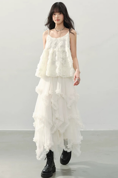 White Flower Lace Top