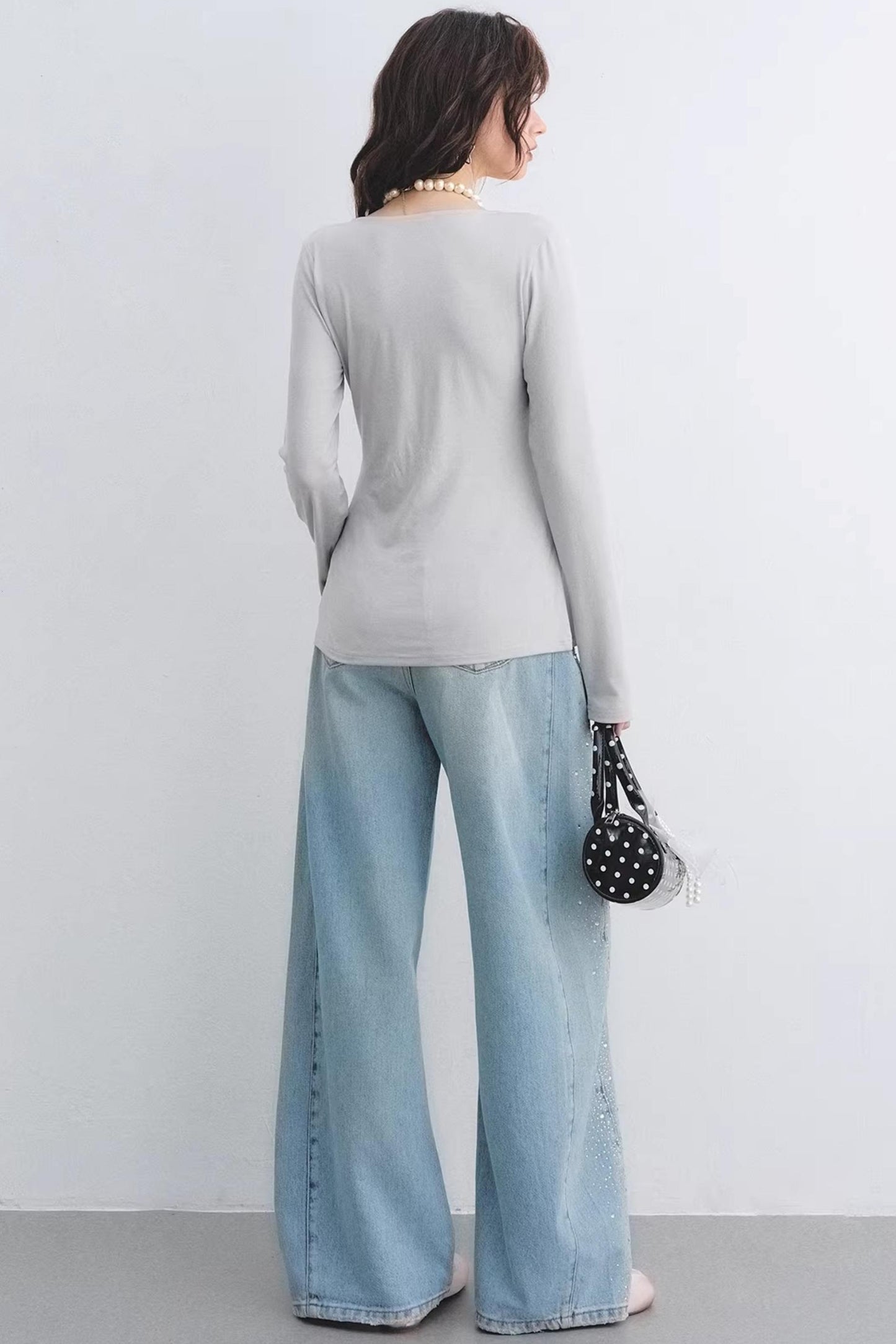 Lyocell Rhinestone Scimitar Pants